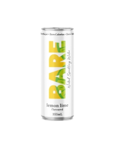 Bare Naked Sparkling Water Lemon Lime 355ml x 24
